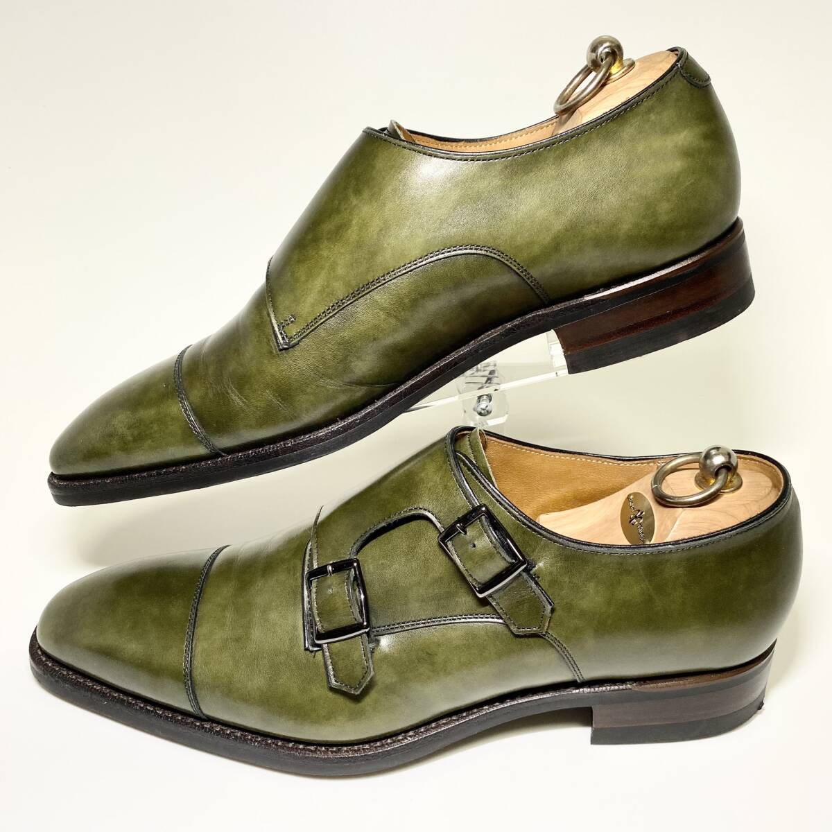 美品 【REGAL】リーガル 26 5cm 緑 グリーン 07UR ダブルモンク 美品 【REGAL】リーガル 26 5cm 緑 グリーン 07UR ダブルモンク