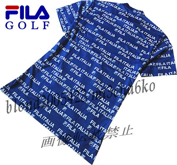 # новый товар [FILA GOLF] filler Golf COOL TOUCH контакт охлаждающий в целом скол Logo mok шея рубашка с коротким рукавом #BL/L