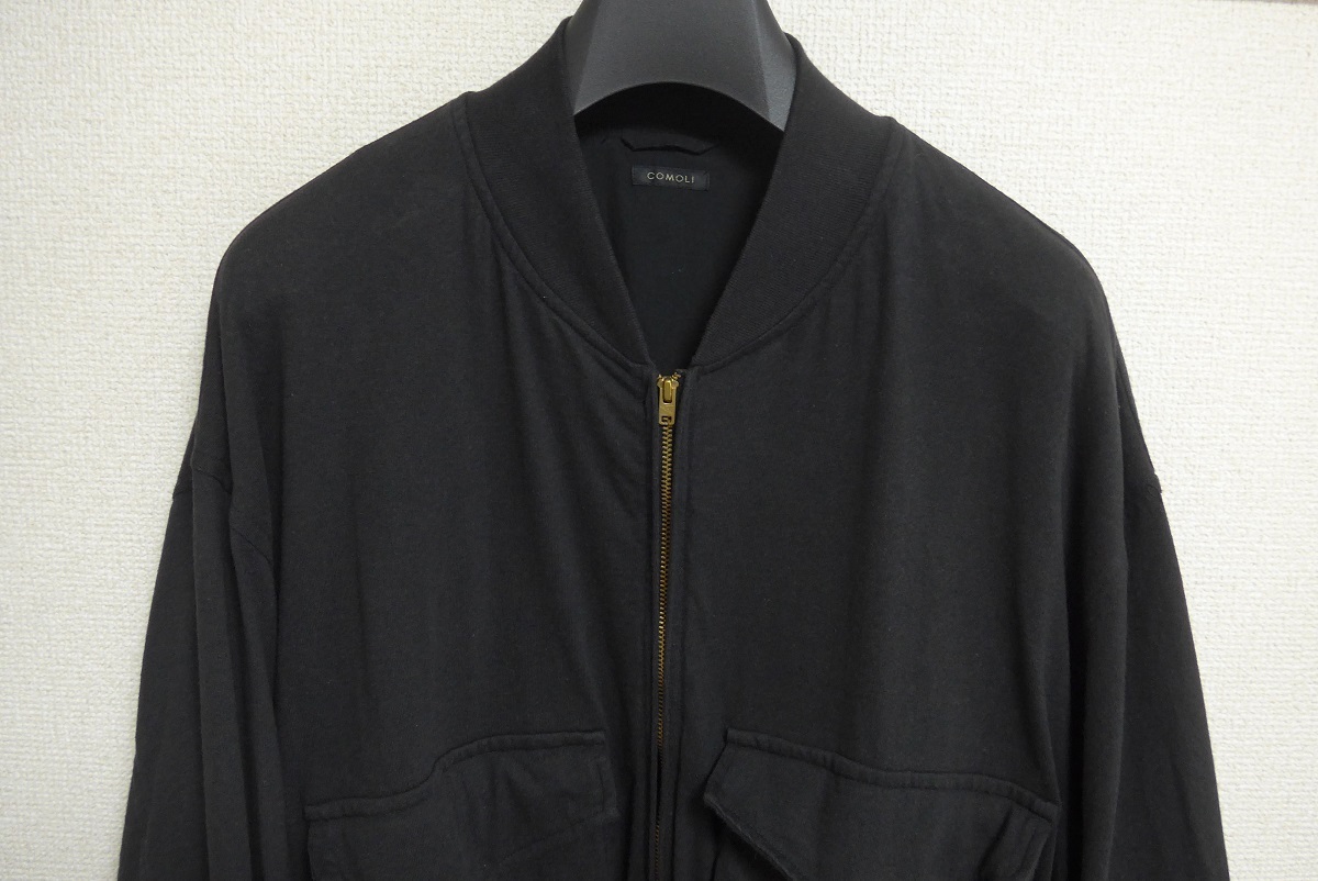 COMOLI コモリコットンジャージG8ジャケットFADE BLACK 24SS Z01 COMOLI コモリコットンジャージG8ジャケットFADE BLACK 24SS Z01