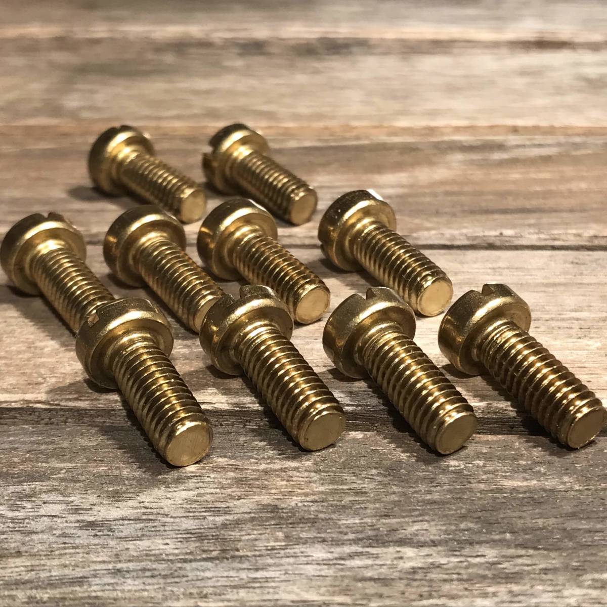  brass made - flat head bolt M6×15 10 piece set [ flat B615] light car normal car old car Vintage custom dress up 