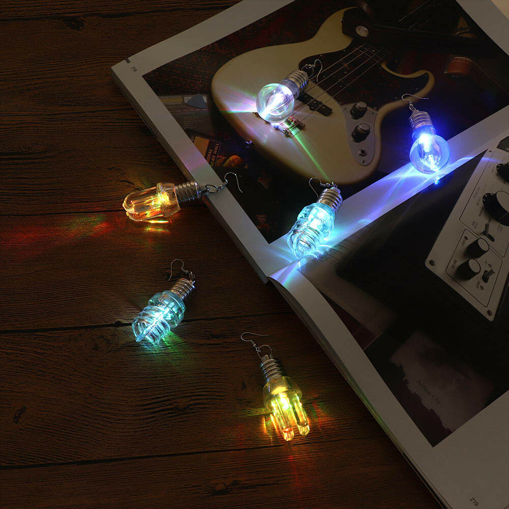 【3タイプ】レインボーに光るＬＥＤピアス 電球ソーダ バルブ LEDライト ピアス アクセサリー ♯1 ハウス形電球_画像4