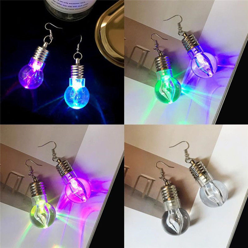 【3タイプ】レインボーに光るＬＥＤピアス 電球ソーダ バルブ LEDライト ピアス アクセサリー ♯1 ハウス形電球_画像3