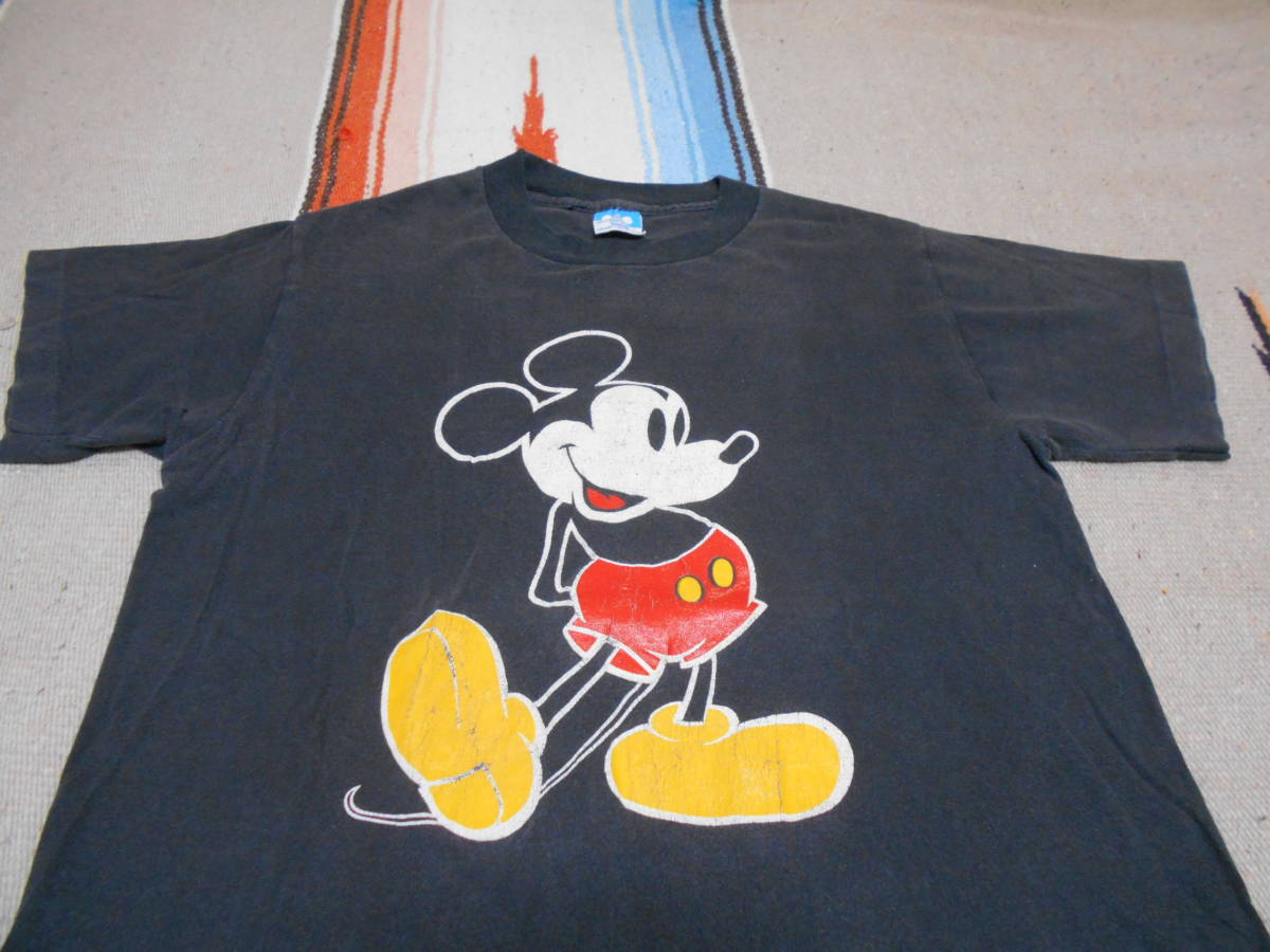 １９７０年代製 ミッキーマウスMICKEY MOUSE Tシャツ ビンテージ ブラック 黒 MADE IN USA VINTAGE ANTIQUES ディズニーランド WALT DISNEY_画像1