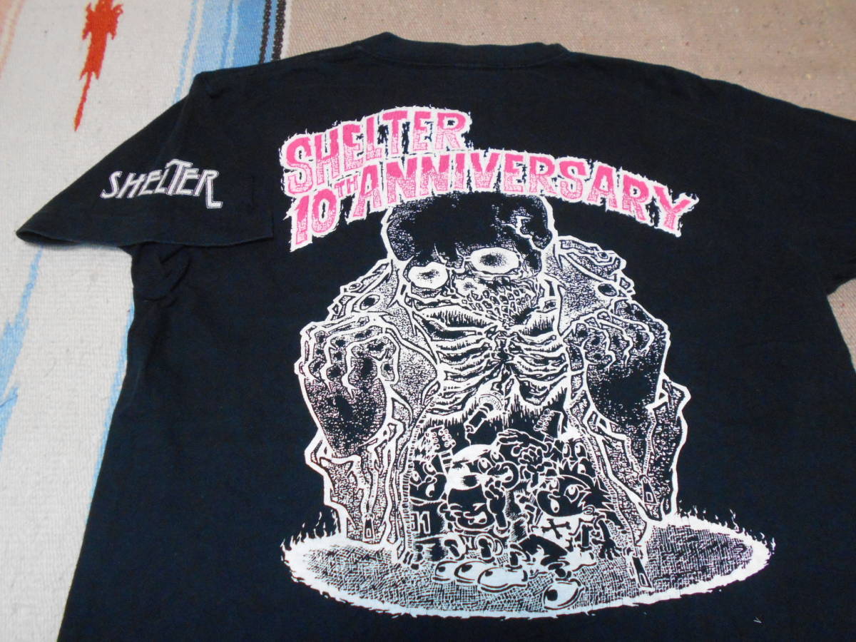２００１年製 SHELTER 10TH ANNIVERSARY下北沢 ライブハウス 10周年記念 Tシャツ ビンテージZEPP TOKYO PUNK ROCK HEAVY METAL HI-STANDARD