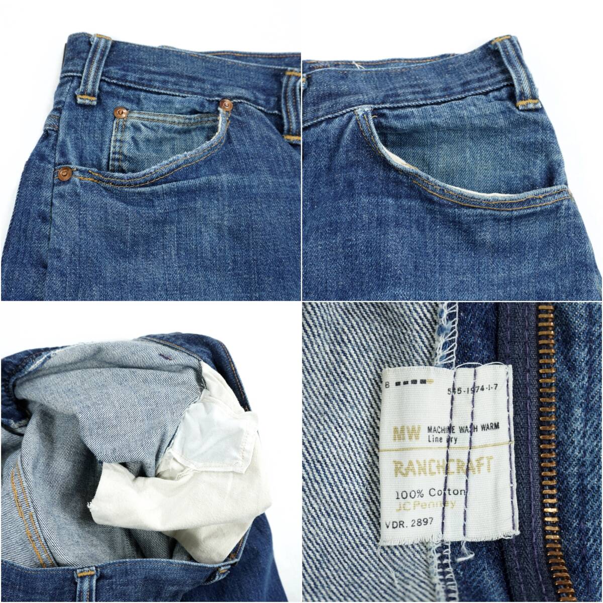 J C Penneys RANCHCRAFT Denim Pants 1960s 1970s BR24015 J C Penneys RANCHCRAFT Denim Pants 1960s 1970s BR24015