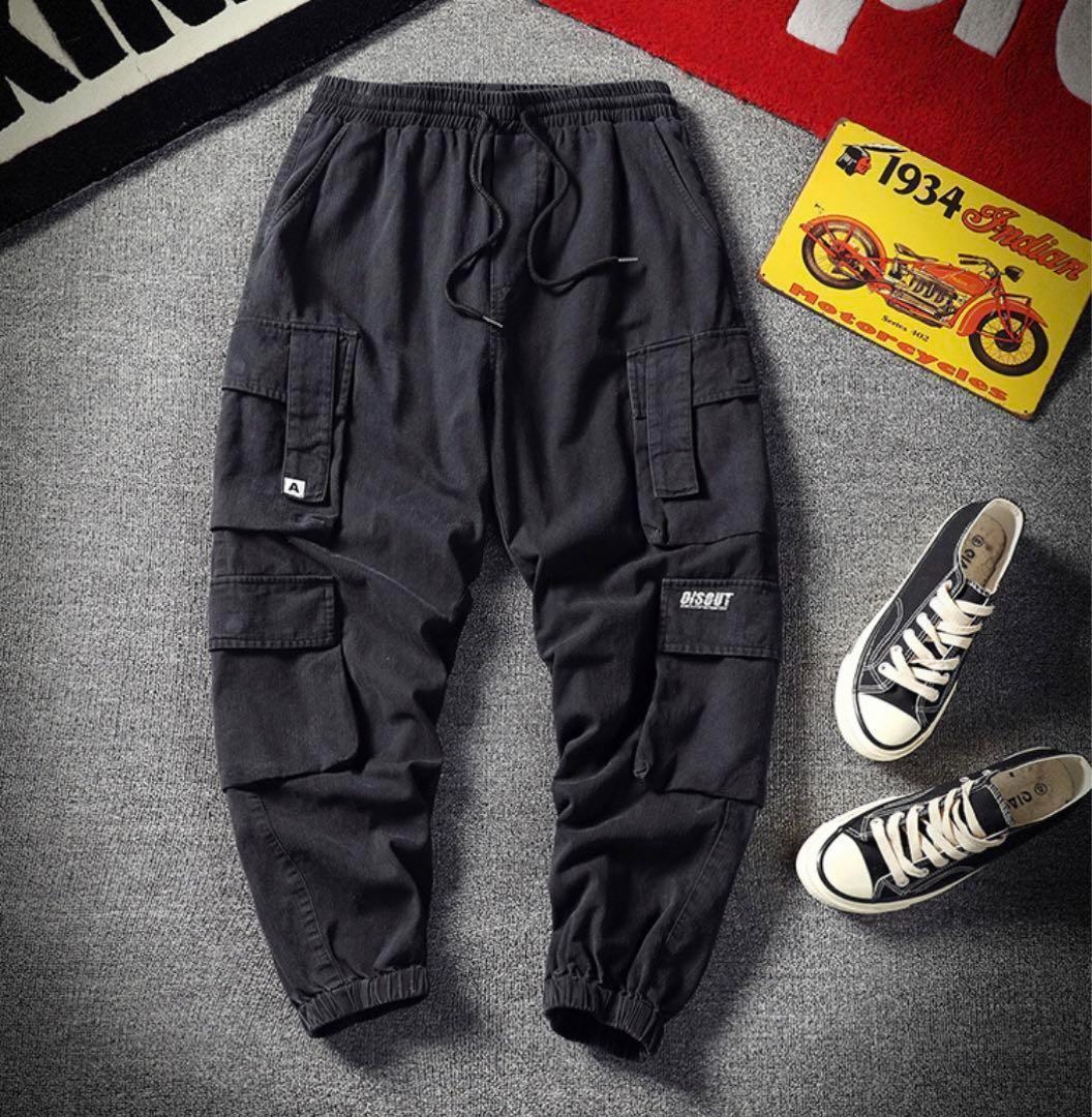  one Point military cargo pants jogger pants L black new goods 