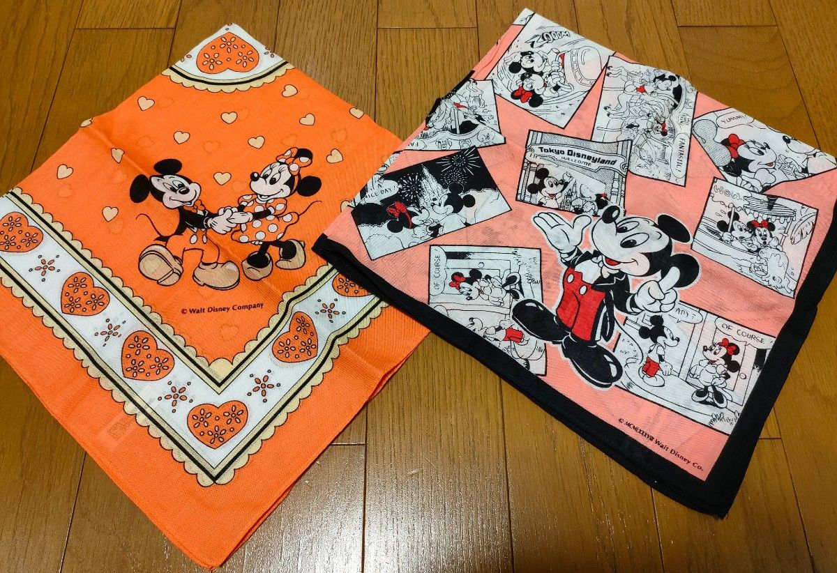レア新品 東京ディズニーランド大判ハンカチ2枚セット バンダナ レア新品 東京ディズニーランド大判ハンカチ2枚セット バンダナ