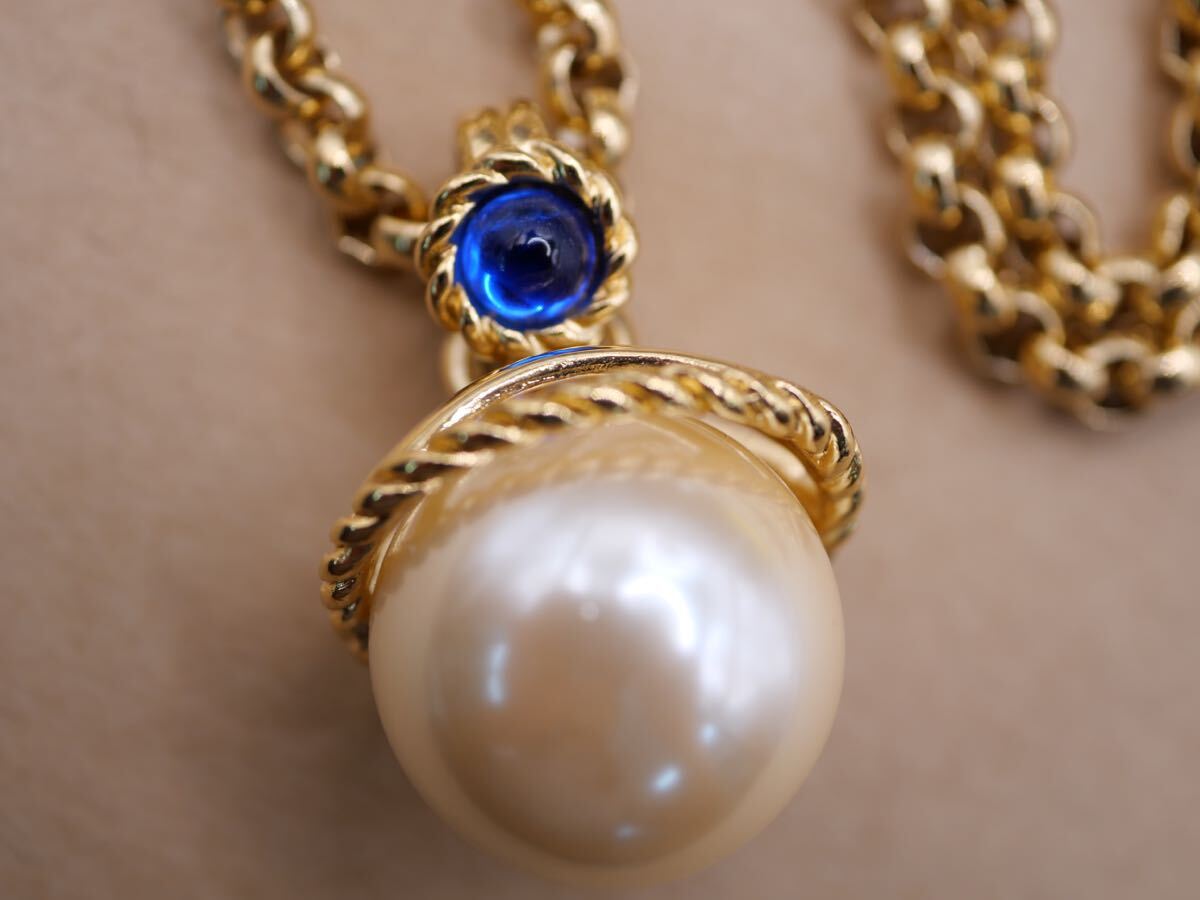 [4263] Gold color long necklace Vintage Vintage accessory 78cm TIA