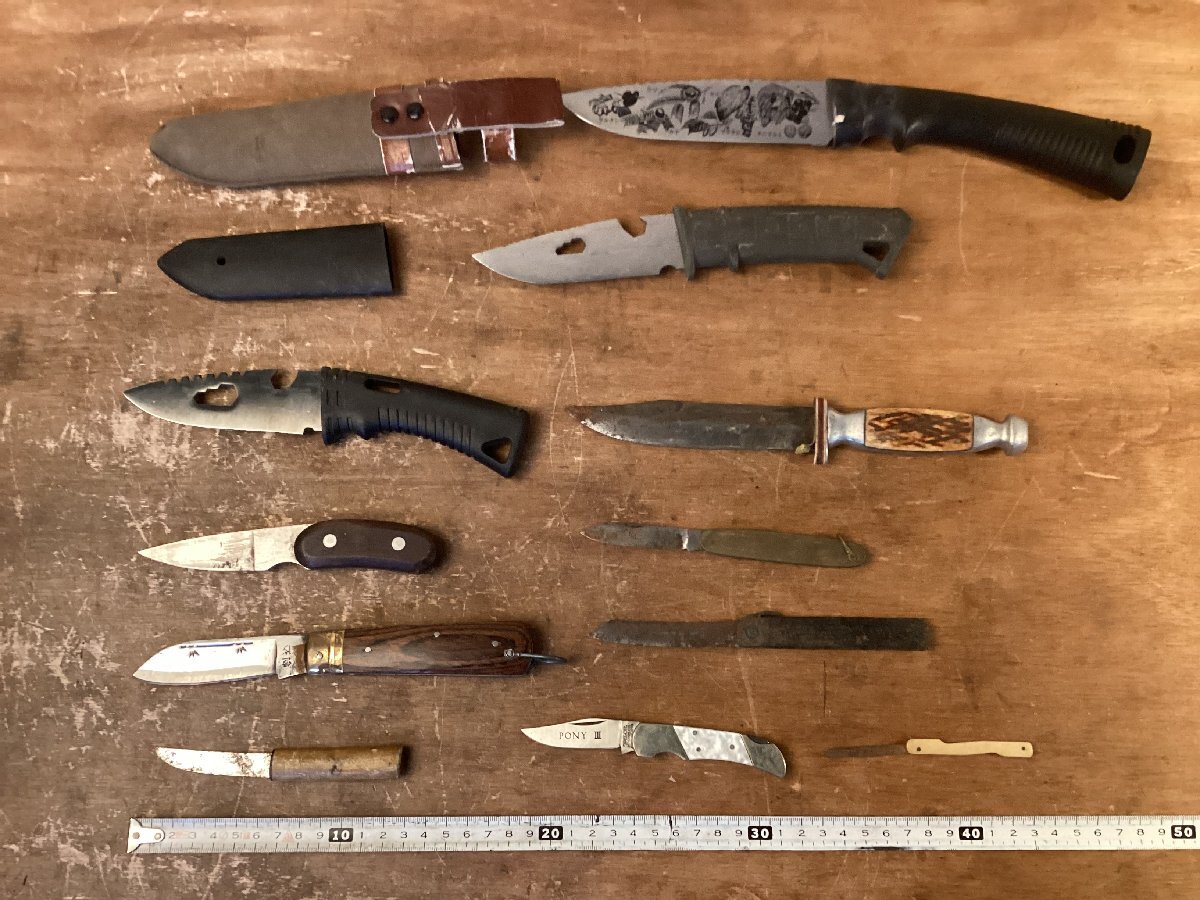 TT-2781 ■送料込■冒険王 WILDBOY 山菜なた 他 鹿角 ナイフ 刃物 キャンプ 登山 調理 アウトドア キャンプ 934g 11本●まとめて /くGOら