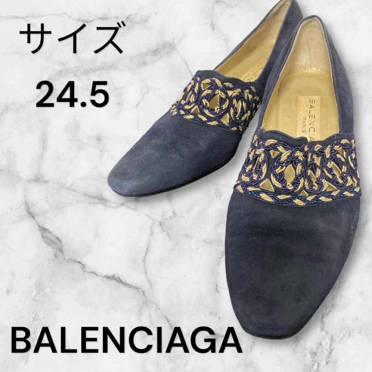 BALENCIAGA(バレンシアガ) パンプス ネイビー スエード素材 BALENCIAGA(バレンシアガ) パンプス ネイビー スエード素材