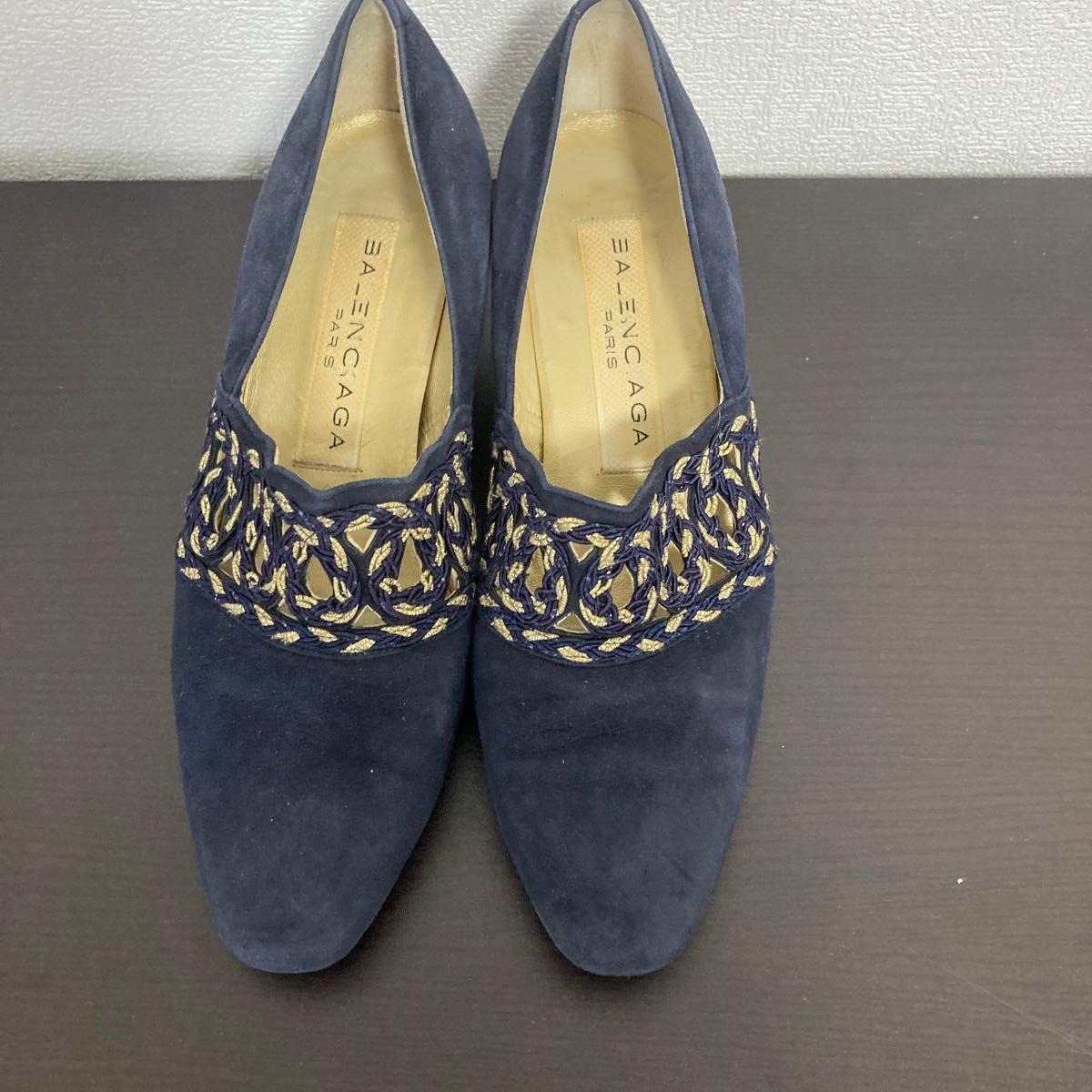 BALENCIAGA(バレンシアガ) パンプス ネイビー スエード素材 BALENCIAGA(バレンシアガ) パンプス ネイビー スエード素材