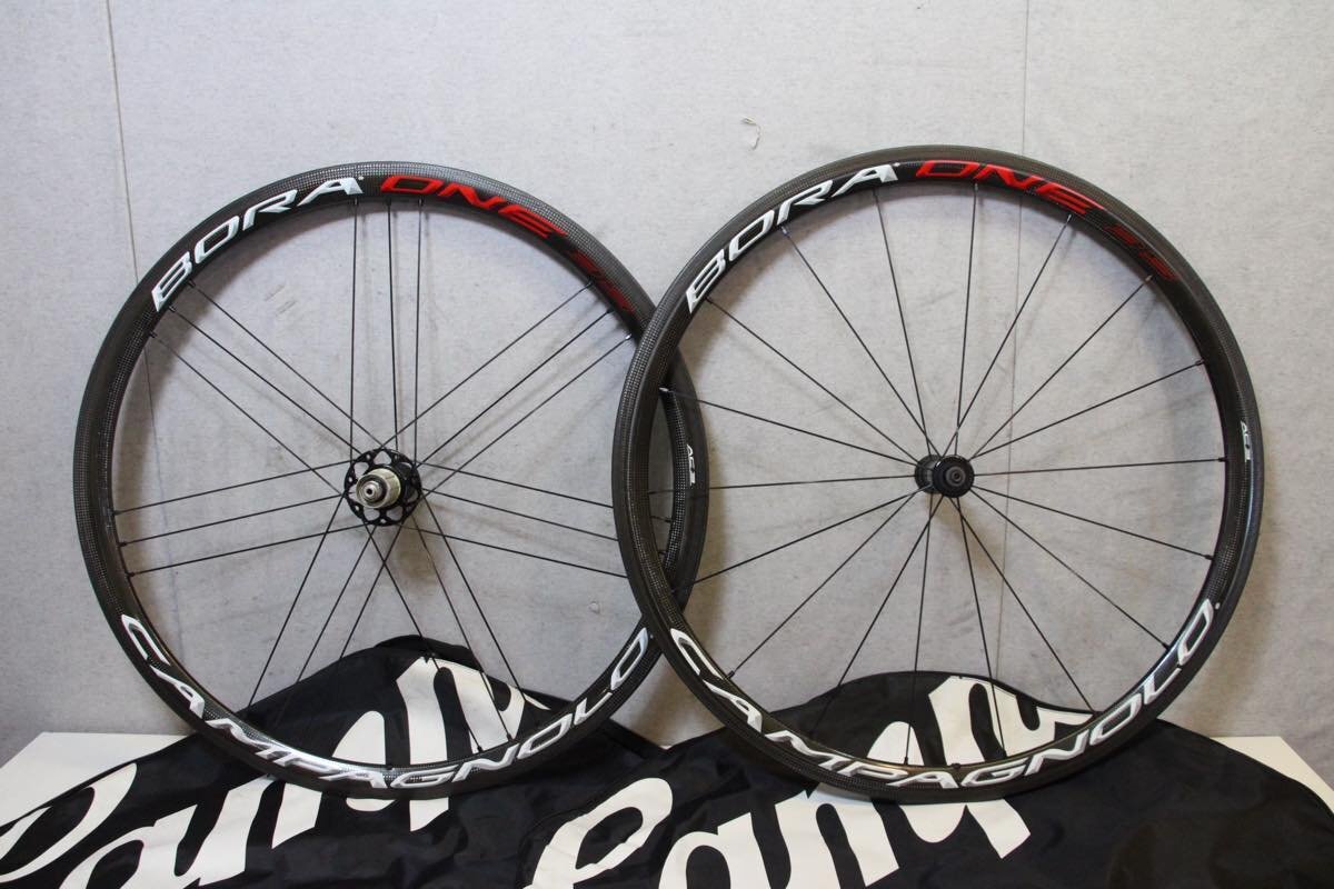 ○Campagnolo カンパニョーロ BORA ONE 35 AC3 シマノフリー 11s対応 クリンチャー ブライトラベル カーボンホイールセット 美品
