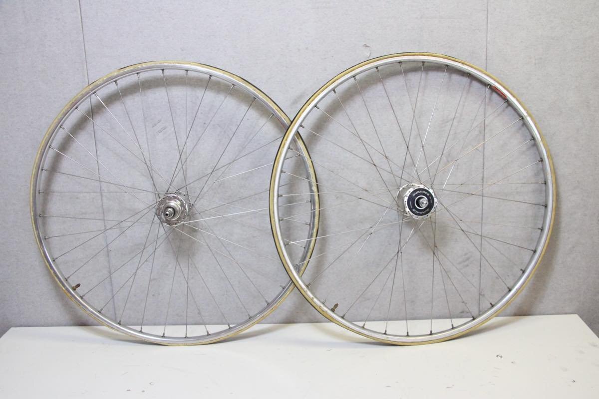 ○ARAYA アラヤ GOLDリム SHIMANO シマノ HB-7600 DURA-ACE チューブラー ピスト TRACK 手組み ホイールセット