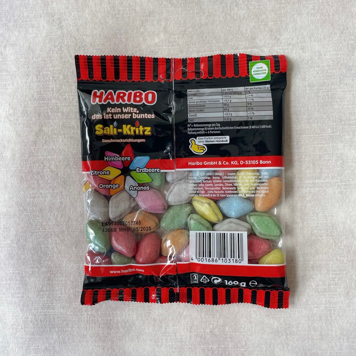HARIBO 【日本未販売】Sali-Kritz 160g リコリス 黒いグミ HARIBO 【日本未販売】Sali-Kritz 160g リコリス 黒いグミ