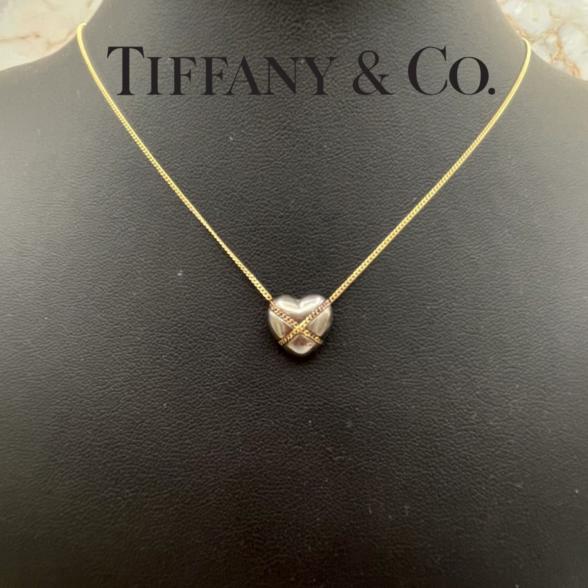 ティファニー TIFFANY & CO ハート クロス ネックレス 750YG ティファニー TIFFANY & CO ハート クロス ネックレス 750YG