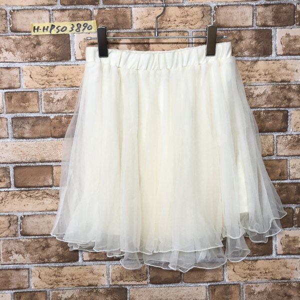 earth music&ecology Earth Music and ecology lady's waist rubber two -ply chu-ru skirt F ivory 