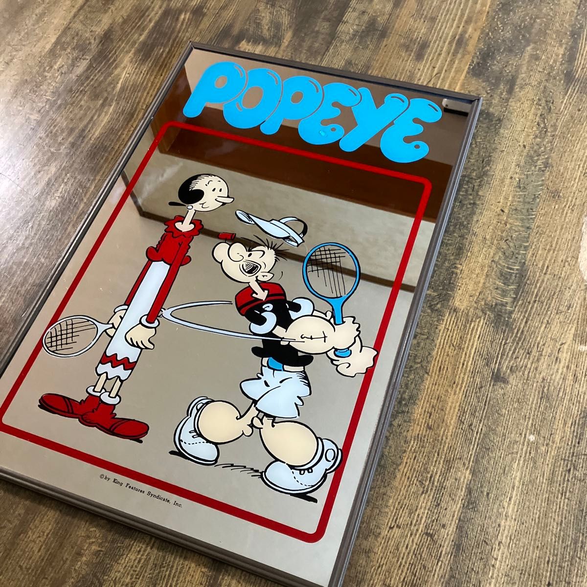 USAビンテージ POPEYEポパイ ウォールミラー パブミラー 46×31cm USAビンテージ POPEYEポパイ ウォールミラー パブミラー 46×31cm