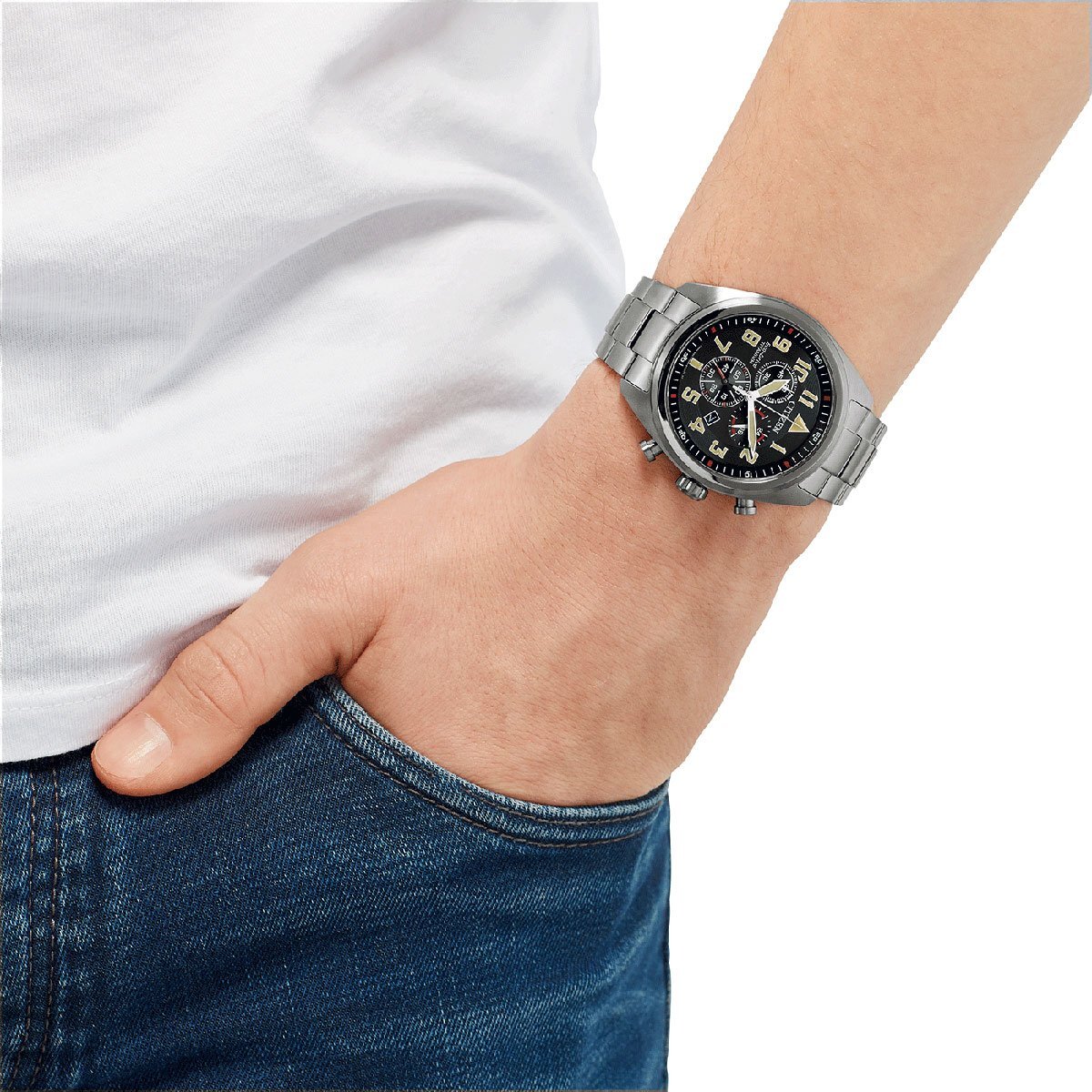  Citizen whole body titanium new goods 1 jpy super titanium 100m waterproof solar light departure electro- Eko-Drive Europe model wristwatch men's ultra rare not yet sale in Japan CITIZEN