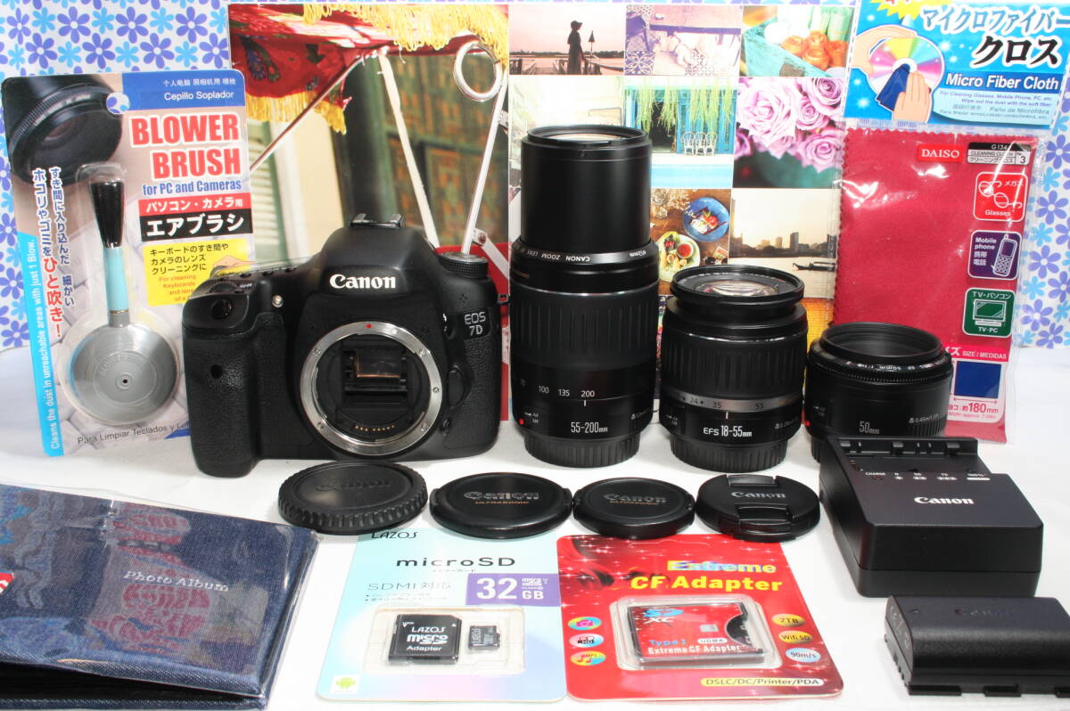 極上美品 キャノン Canon EOS 7D トリプルレンズセット 超高画質 極上美品 キャノン Canon EOS 7D トリプルレンズセット 超高画質