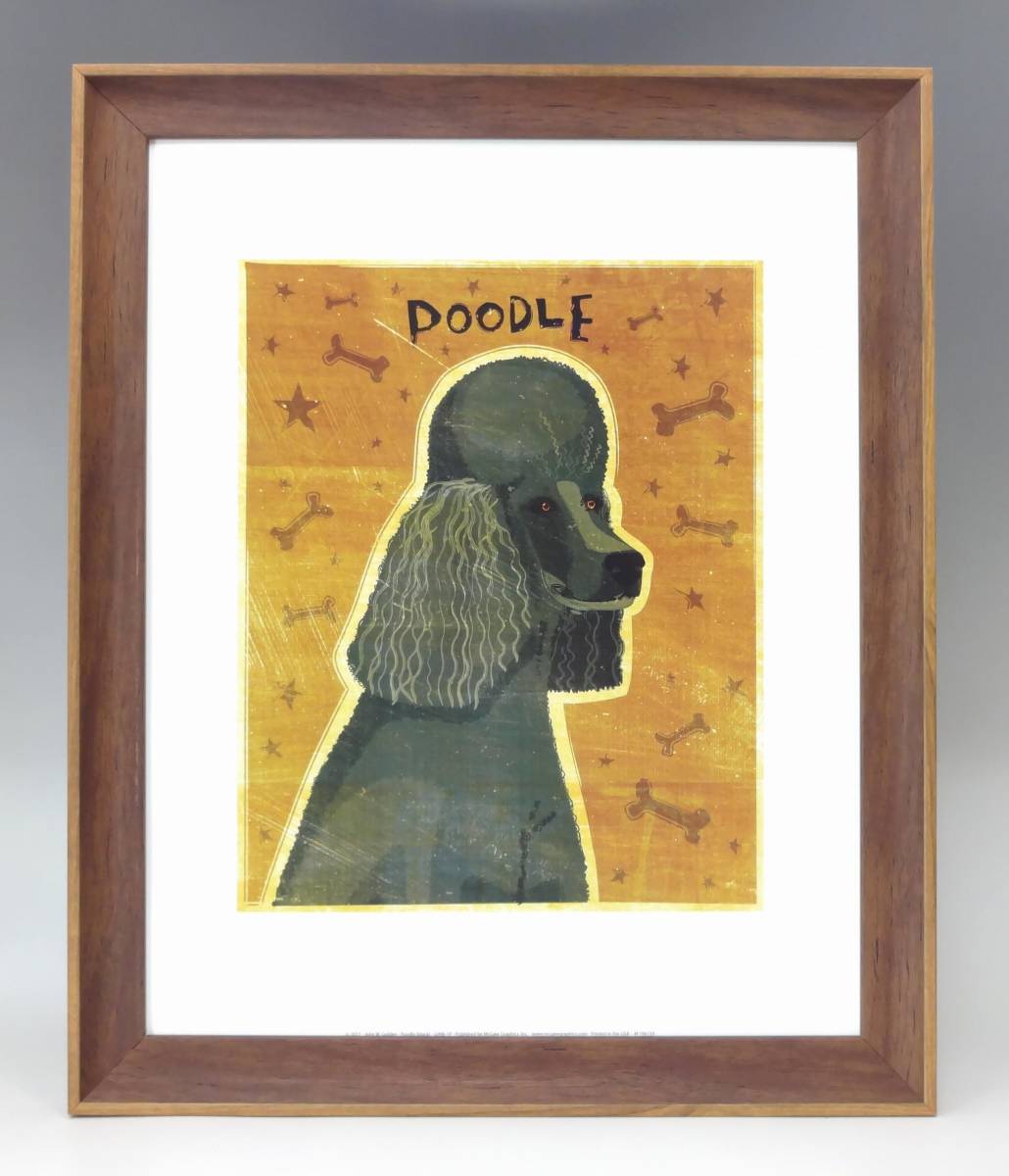 新品☆額付アートポスター★犬の絵☆Poodle (BLACK)☆プードル☆インテリア☆動物病院／店舗様必見◆50_画像1