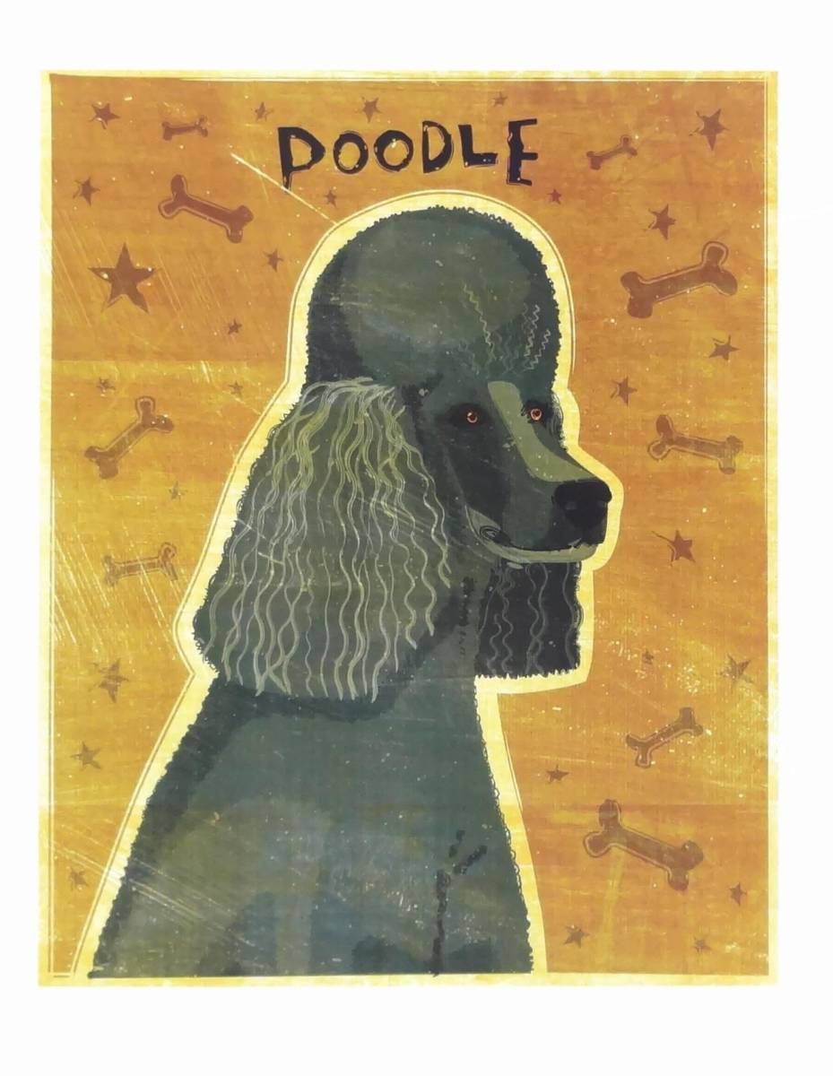 新品☆額付アートポスター★犬の絵☆Poodle (BLACK)☆プードル☆インテリア☆動物病院／店舗様必見◆50_画像2