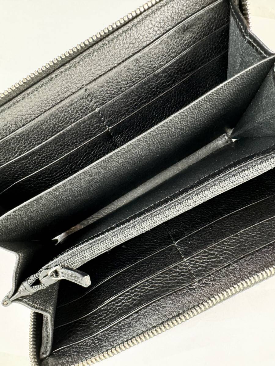 美品 グッチ GUCCI レザー ラウンドファスナー財布 242635 黒 美品 グッチ GUCCI レザー ラウンドファスナー財布 242635 黒