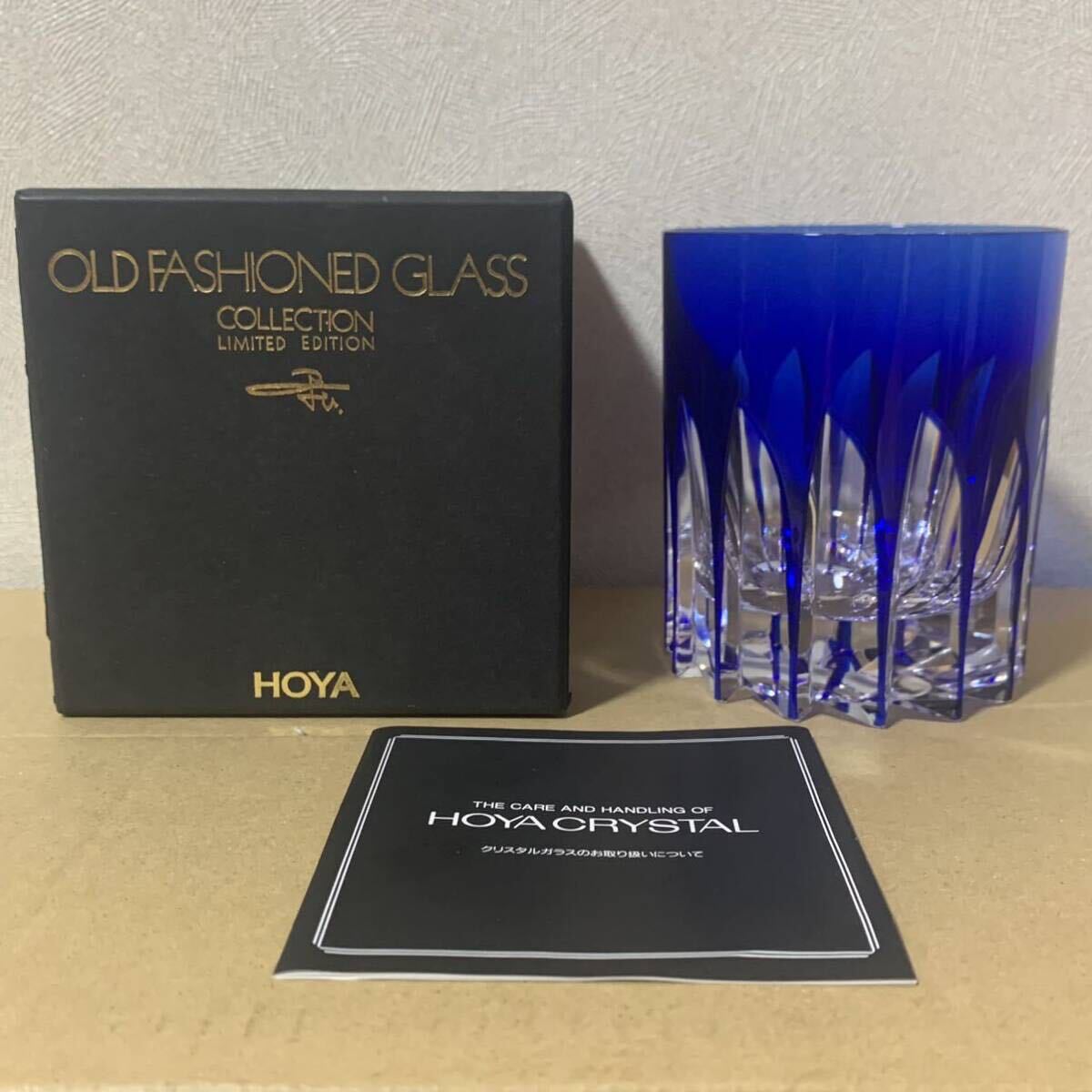 希少 未使用 HOYA 保谷 佐々文夫 青色被クリスタル 切子 希少 未使用 HOYA 保谷 佐々文夫 青色被クリスタル 切子