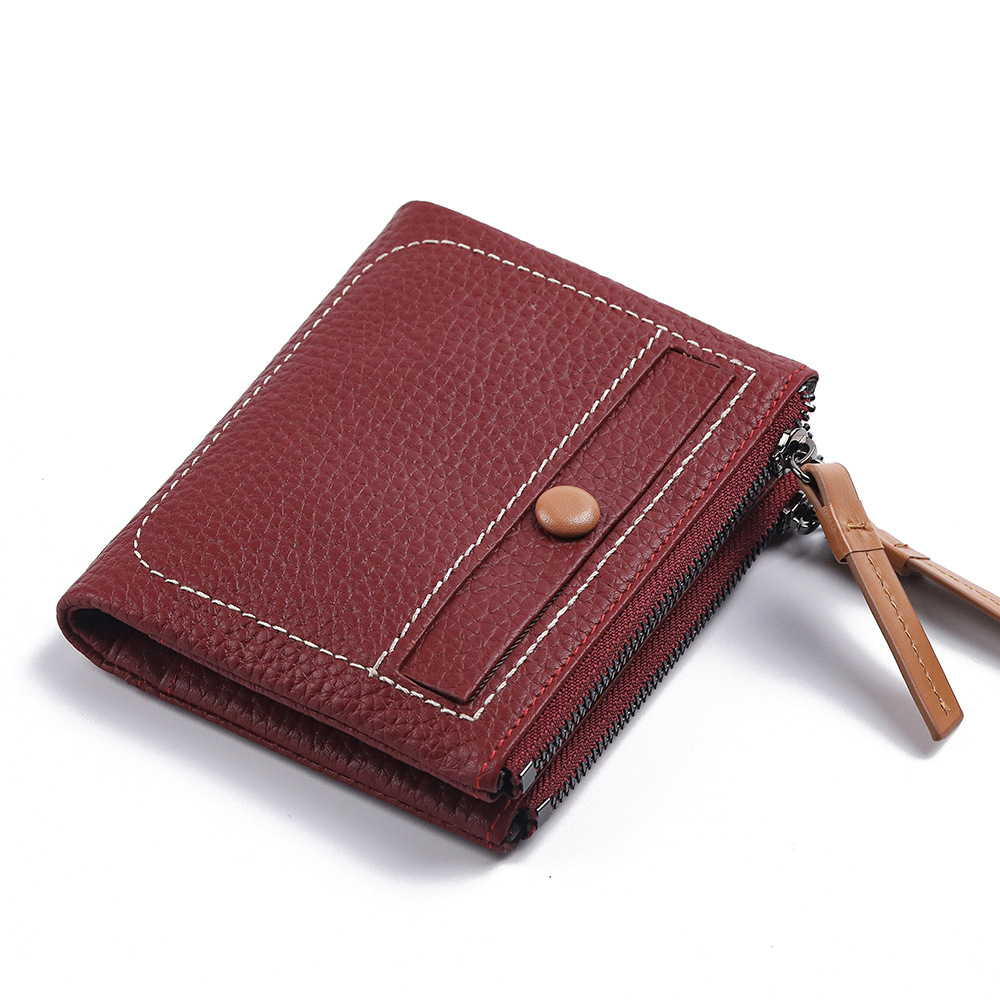 ☆ ワイン ☆ 本革 ミニ 財布 コインポケット付き ywallet5029 本革 二つ折り財布 コインポケット 二つ折り 折り財布 ミニ財布 財布