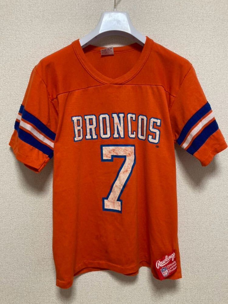 交換無料! 90s ヴィンテージ USA製 Rawlings NFL Denver Broncos #7 Tシャツ
