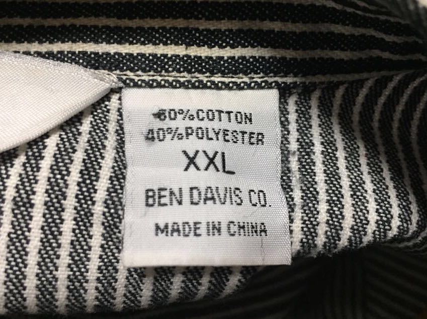 USA古着 BEN DAVIS ベンデイビス ワークシャツ 半袖シャツ ハーフジップ プルオーバー XXL_画像5