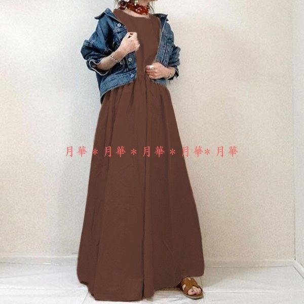 マキシワンピース ブラウン L 新品 Vネック lq496 ロング 夏 マキシワンピース ブラウン L 新品 Vネック lq496 ロング 夏