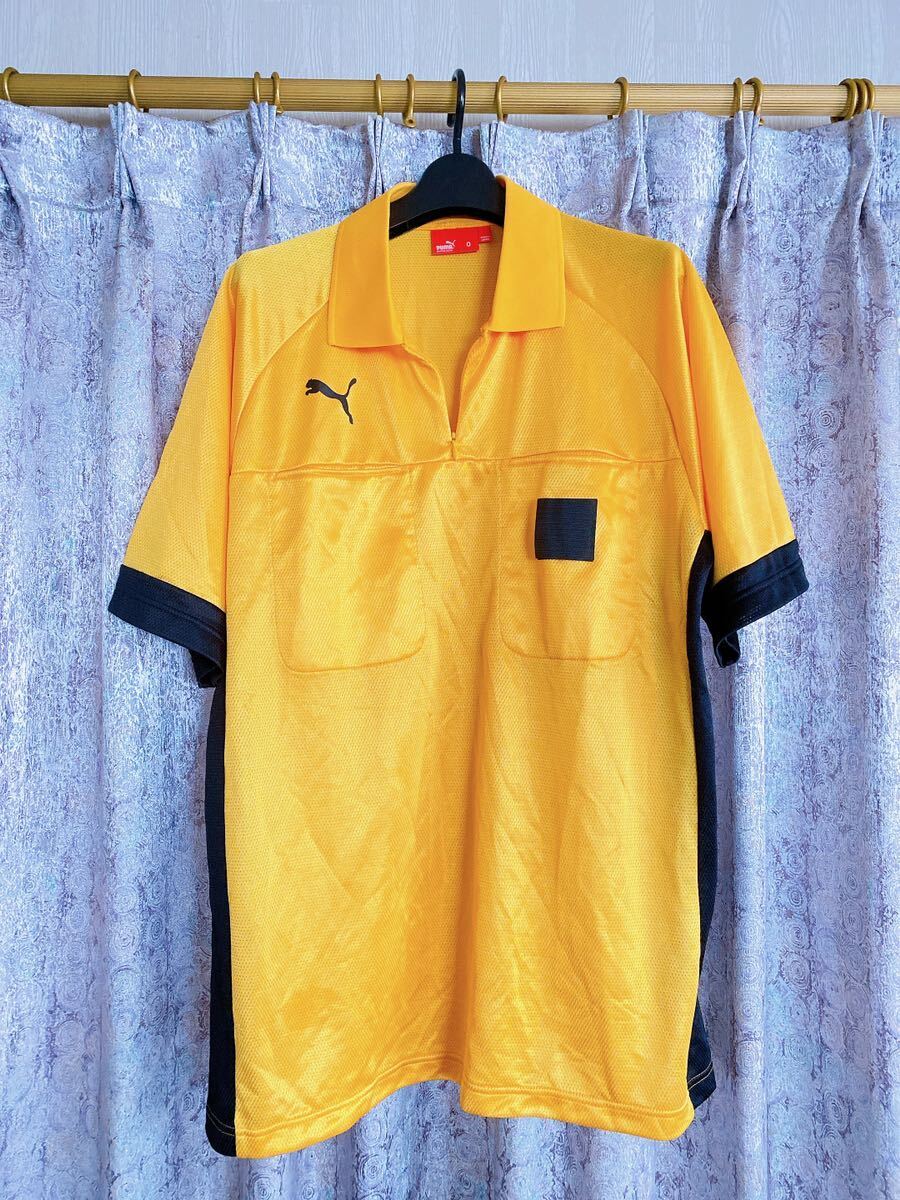 PUMA プーマ サッカー 審判服 審判ウェア 上下セット セットアップ ユニフォーム シャツ パンツ 黃色 フットサル レフリー レフェリー O xo