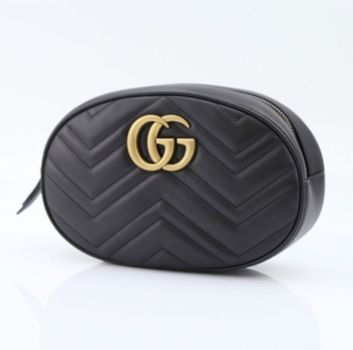 美品 グッチ GGマーモント レザー ウエストポーチ ボディバッグ 美品 グッチ GGマーモント レザー ウエストポーチ ボディバッグ