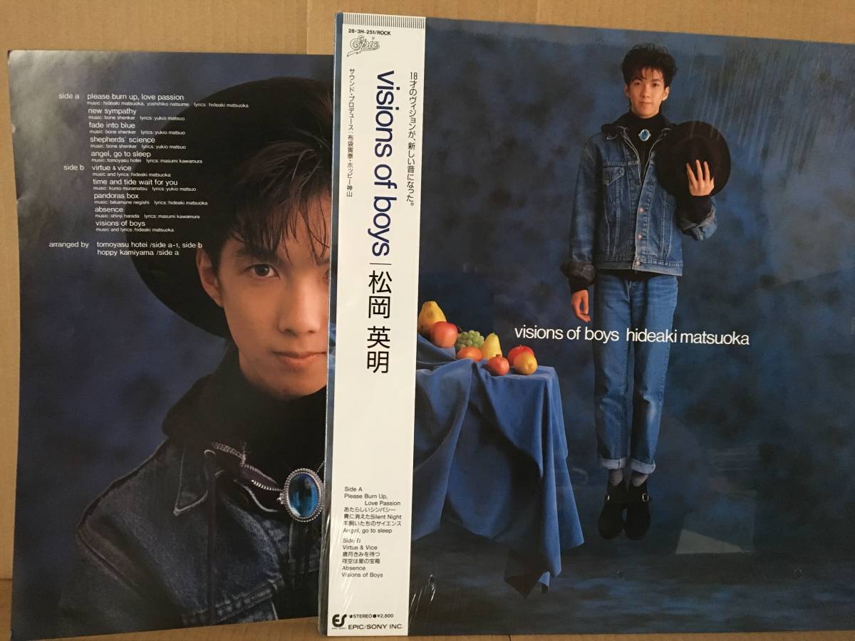  Matsuoka Hideaki VISIONS OF BOYS LP obi Hotei Tomoyasu 28.3H-251