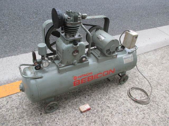 u11☆即決!日立 ベビコン 200V1.5kw50hz(2馬力)動作 u11☆即決!日立 ベビコン 200V1.5kw50hz(2馬力)動作