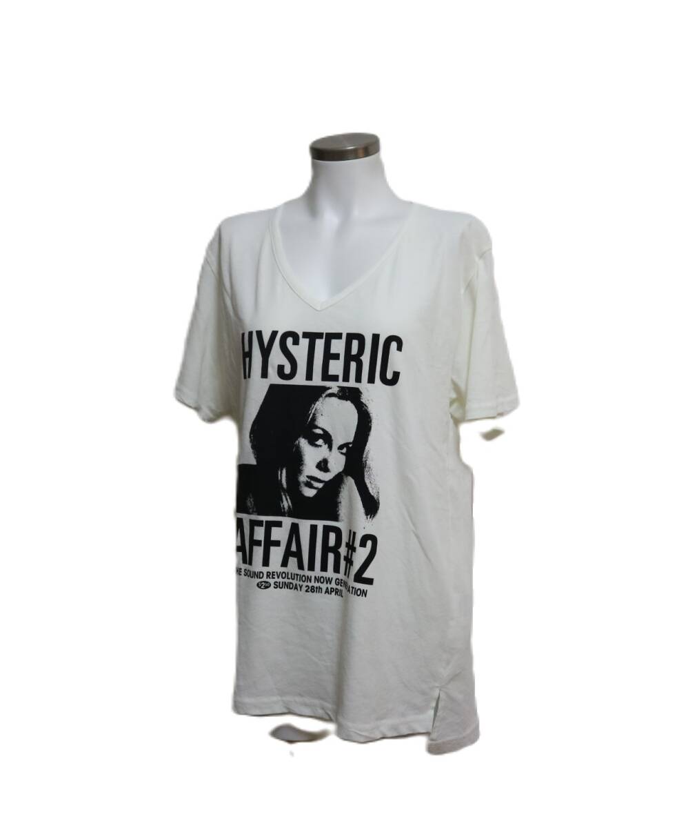 【即決】未使用 HYSTERIC GLAMOUR ヒステリックグラマー◆Vネック 半袖 シャツ Tシャツ コットン F フリーサイズ　　yo