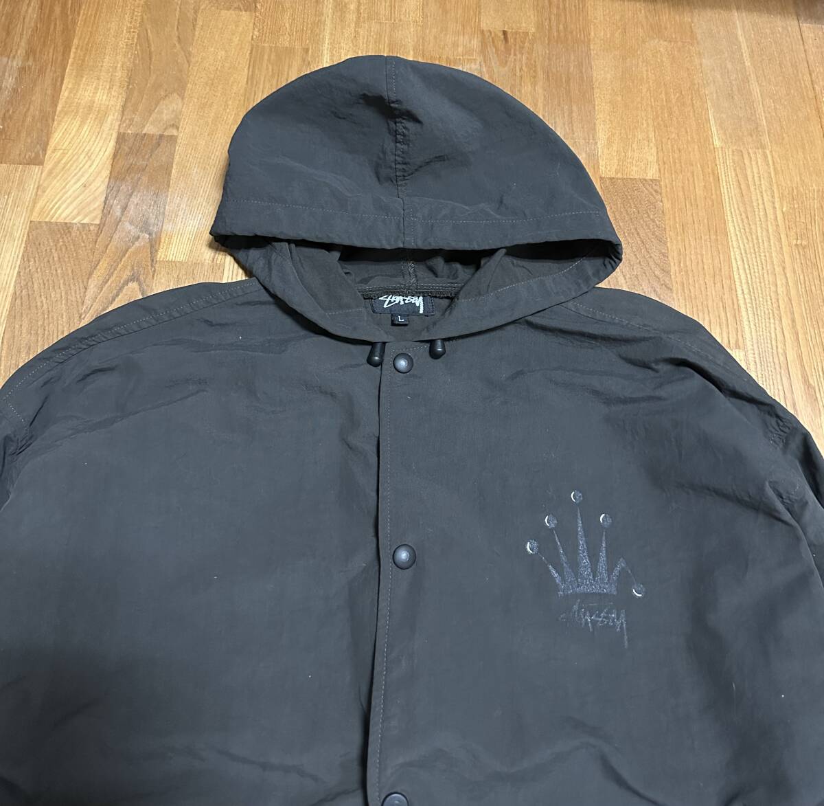 80s Vintage 黒タグ old stussy クラウン ナイロンパーカー 80s Vintage 黒タグ old stussy クラウン ナイロンパーカー