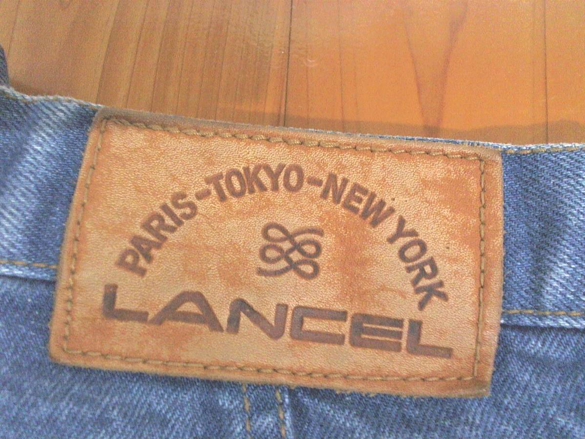 ☆ランセル【LANCEL】切りっぱなし７分丈 デニムパンツ ジーンズ　ジーパン 31-4 インディゴ 刺繍ロゴ_画像4