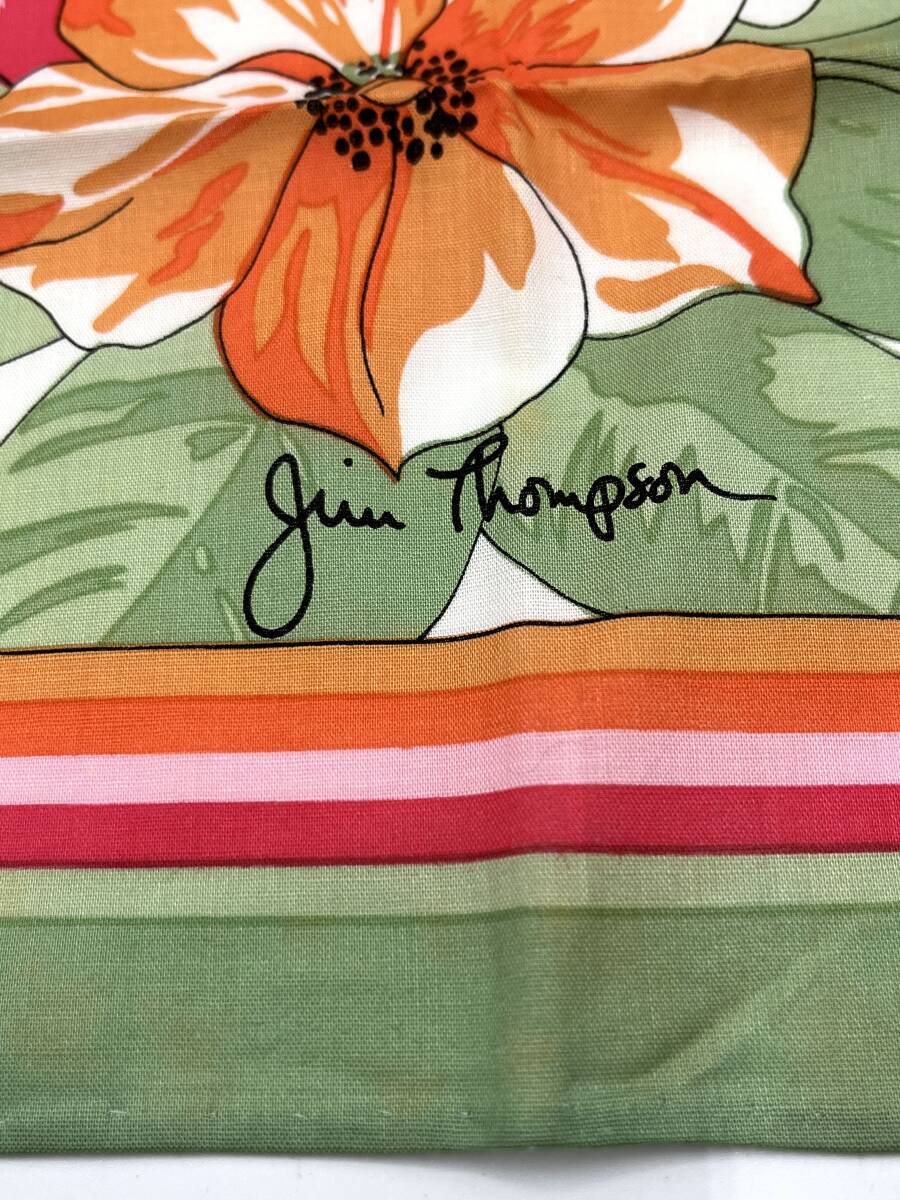 JIM THOMPSON Jim Thompson handkerchie bandana green × pink × orange floral print flower 