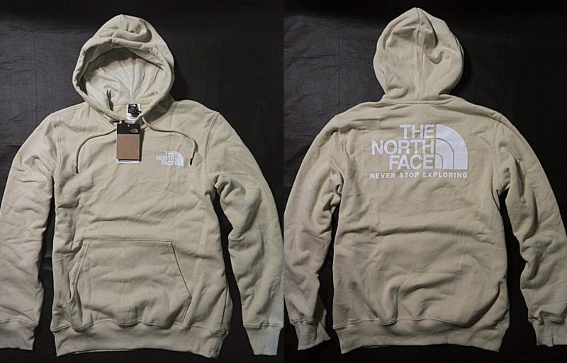 本物正規◆ノースフェイス◆スウェットパーカー THROWBACK NSE■XXL■GRAVEL ベージュ■新品/アメリカ限定/3X4/裏起毛
