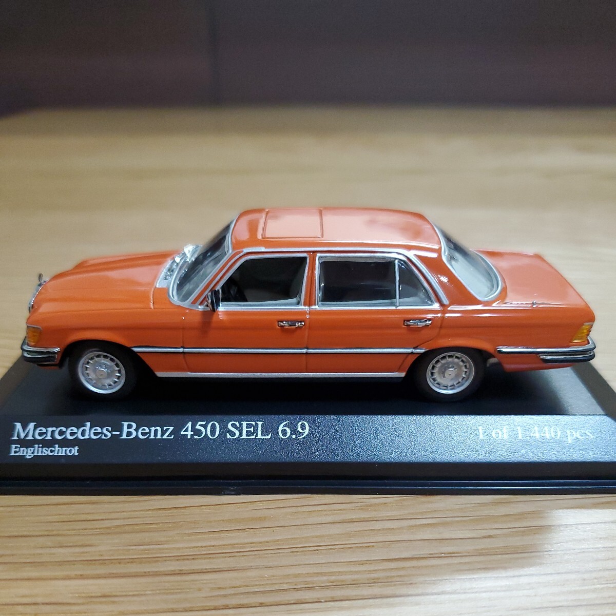 1/43 ミニチャンプス MINICHAMPS ミニカー/Mercedes-Benz 450 SEL 6.9 1972-79 Euglischrot/メルセデス・ベンツ Sクラス ダークオレンジ