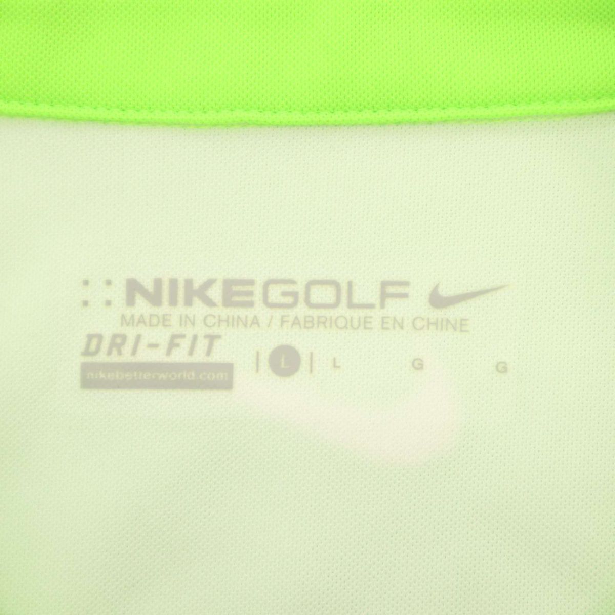 NIKE GOLF Nike Golf весна лето DRI-FIT. пот скорость .* Logo вышивка рубашка-поло с коротким рукавом Sz.L мужской A4T06995_6#A