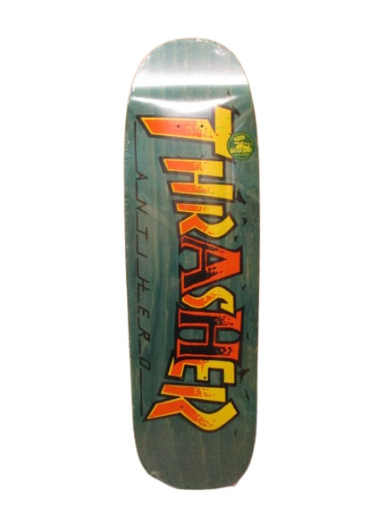 即決☆ANTIHERO アンタイヒーロー x THRASHER スラッシャー コラボデッキ GREEN GIANTシェイプ SIZE:9.56x33 WB:15.25 アンチヒーロー