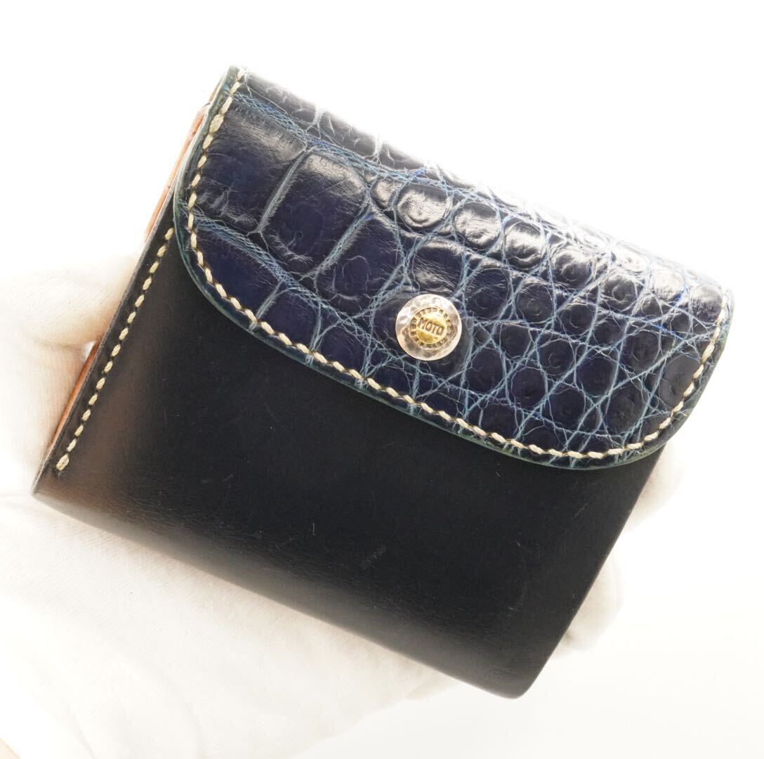 MOTO クロコダイル 三つ折り財布 モト / クロコ 牛革 本革 MOTO クロコダイル 三つ折り財布 モト / クロコ 牛革 本革