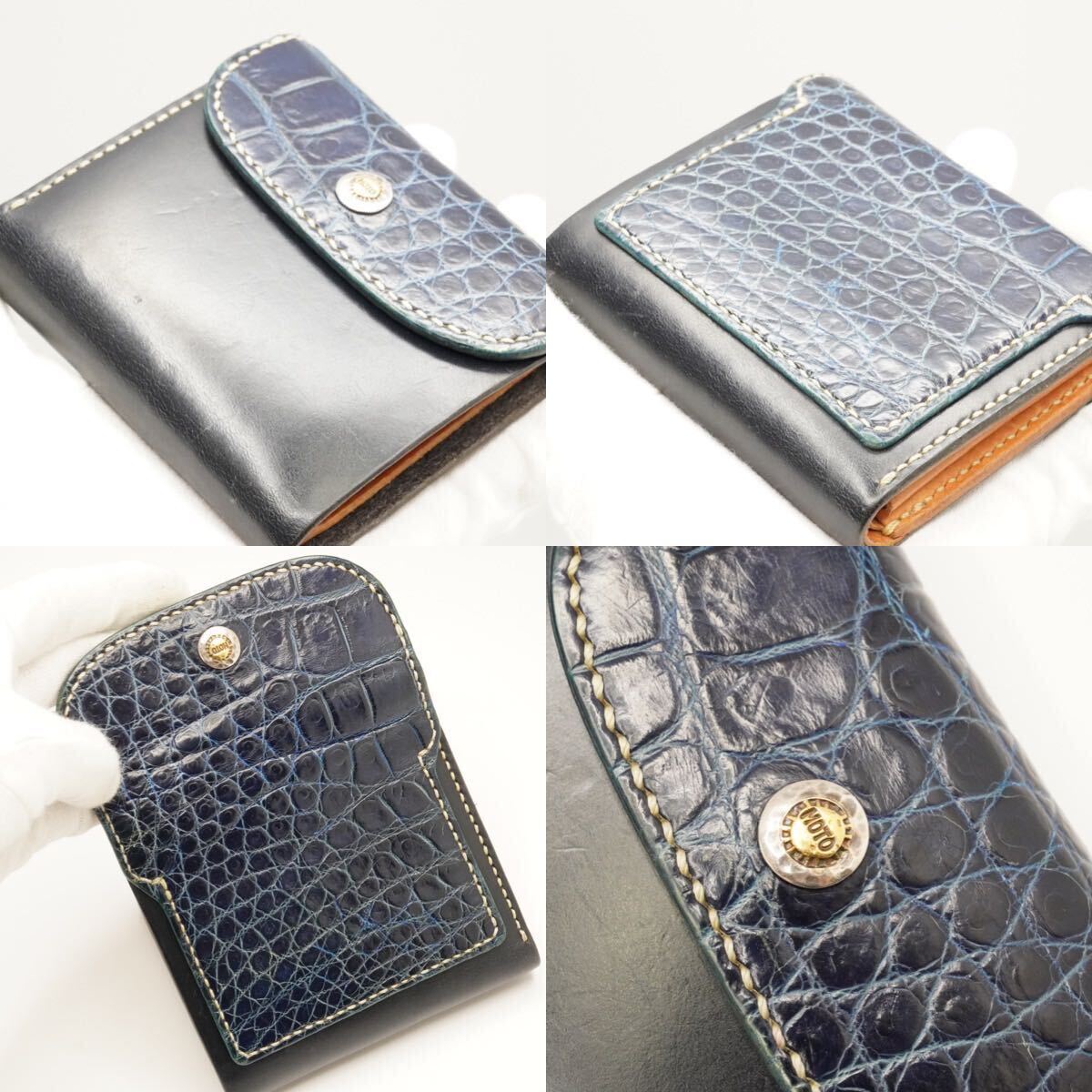 MOTO クロコダイル 三つ折り財布 モト / クロコ 牛革 本革 MOTO クロコダイル 三つ折り財布 モト / クロコ 牛革 本革