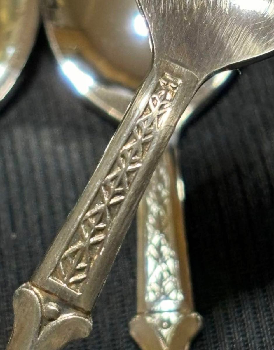 銀スプーン NICKEL SILVER ニッケルシルバー七宝焼装飾 年代物 銀スプーン NICKEL SILVER ニッケルシルバー七宝焼装飾 年代物