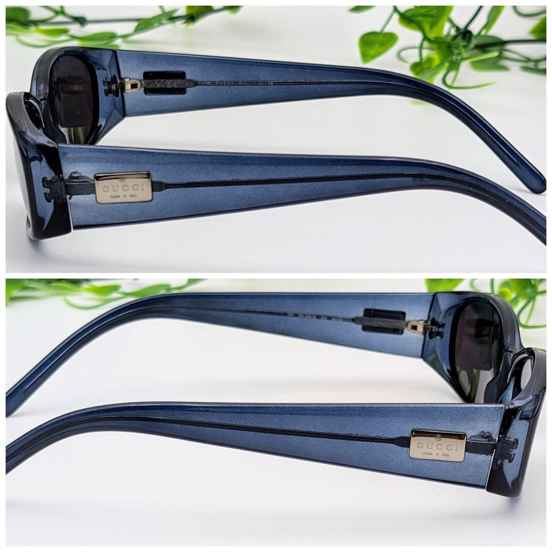 GUCCI サングラス シルバー グレー 美品】GUCCI サングラス シルバーロゴ ブルー グレー GG2451/S