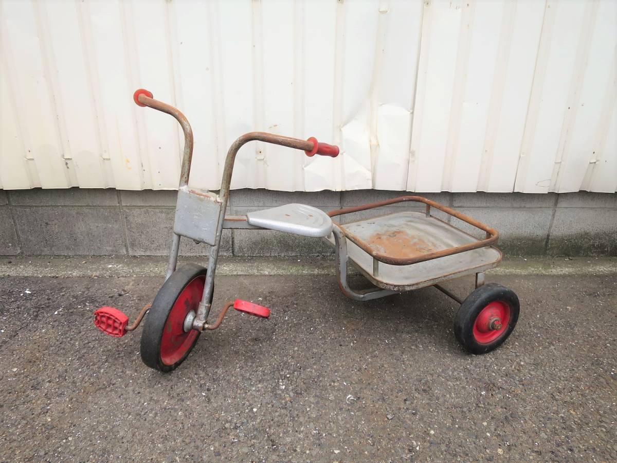 Vintage 50\'s ANGELES company manufactured Kids tricycle garden display in dust real store furniture objet d'art ornament gardening carry cart 