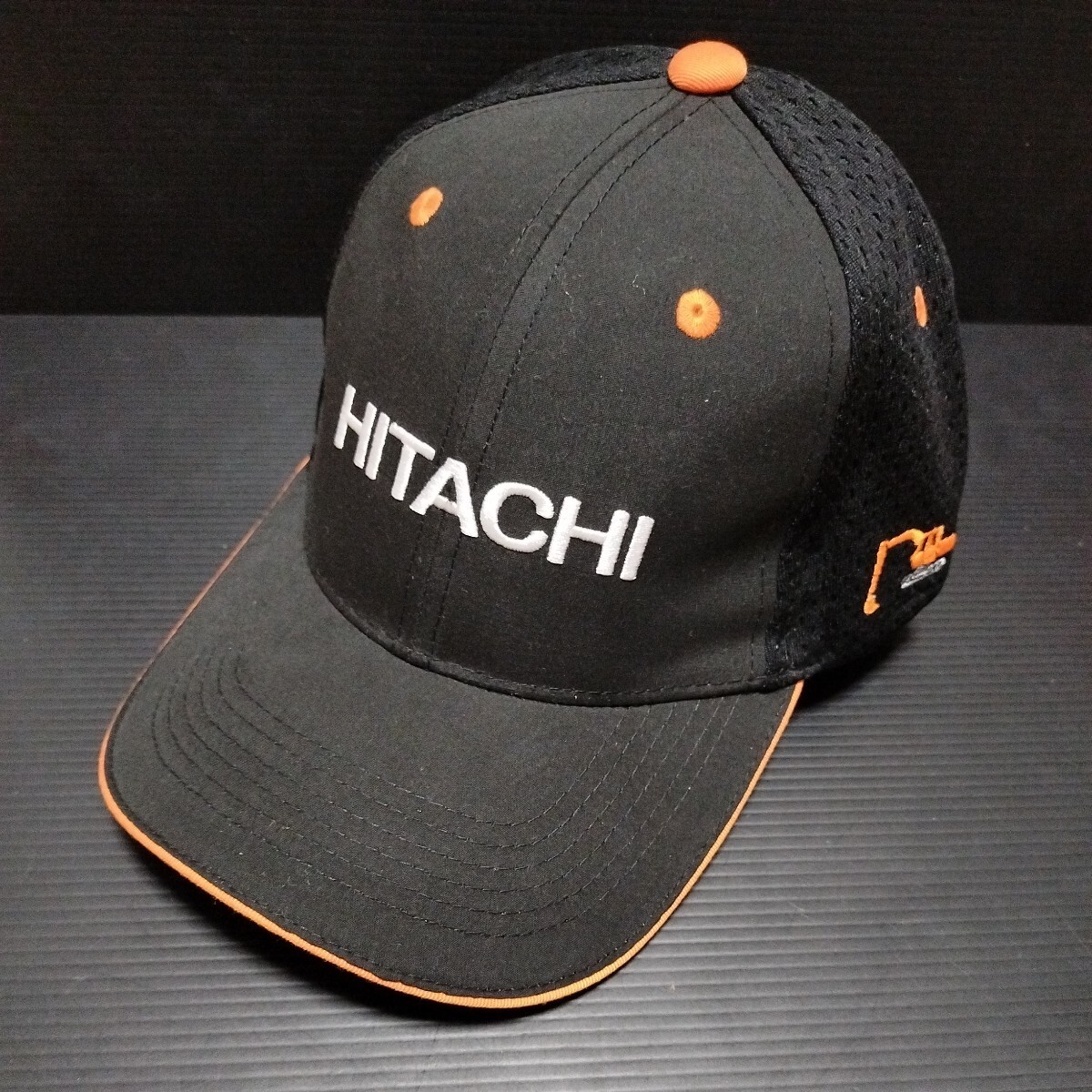 日立「HITACHI キャップ」刺繍 帽子 ユンボ 日立建機 黒/白 日立「HITACHI キャップ」刺繍 帽子 ユンボ 日立建機 黒/白