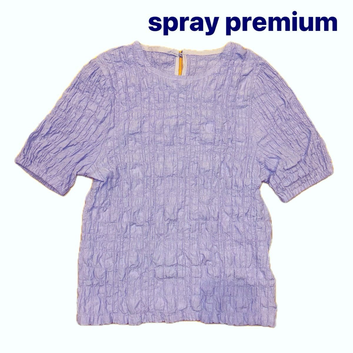 美品 spray premium ワッシャー加工トップス Tシャツ パープル 半袖 Tシャツ